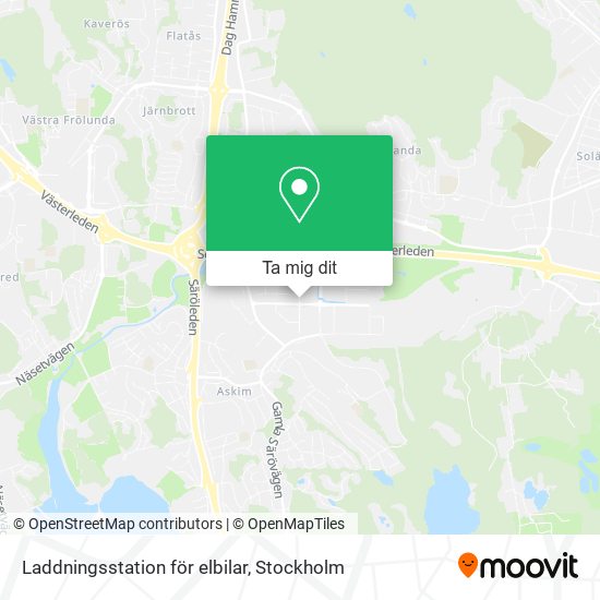 Laddningsstation för elbilar karta