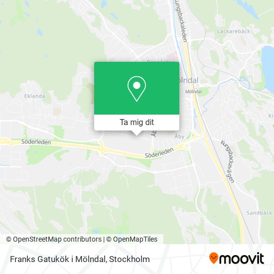 Franks Gatukök i Mölndal karta