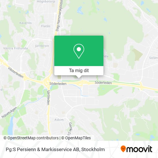 Pg:S Persienn & Markisservice AB karta