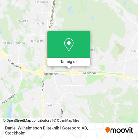Daniel Wilhelmsson Bilteknik i Göteborg AB karta