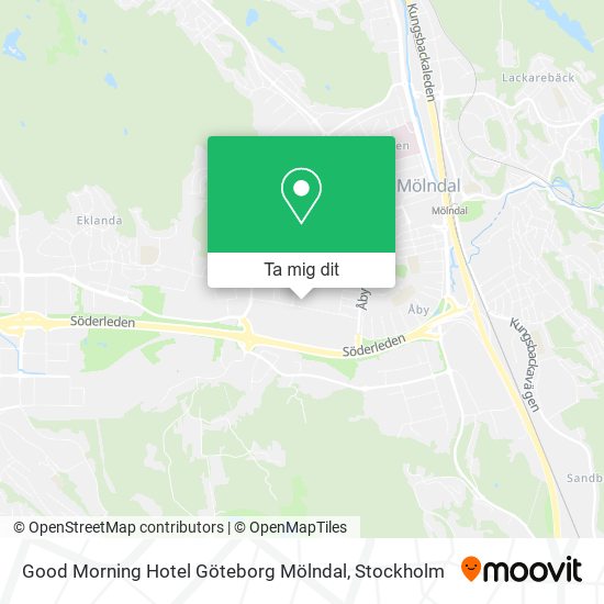 Good Morning Hotel Göteborg Mölndal karta