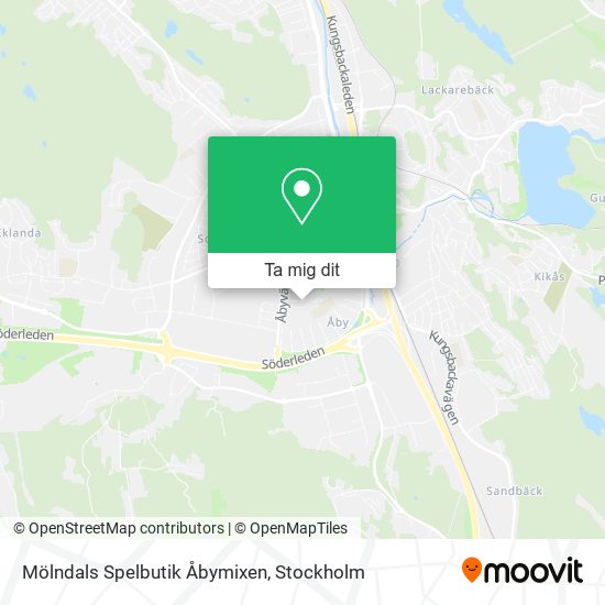 Mölndals Spelbutik Åbymixen karta
