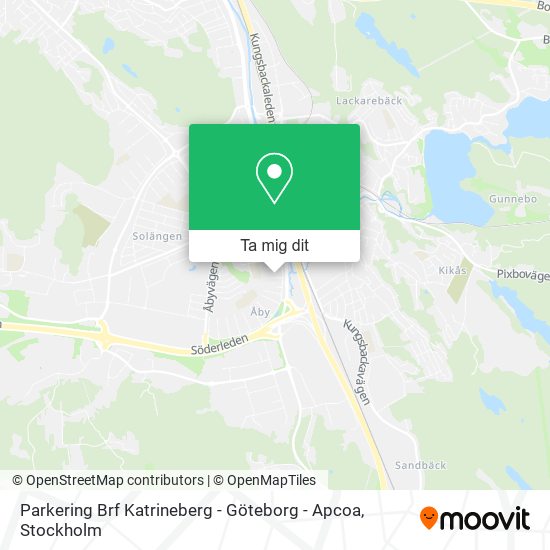 Parkering Brf Katrineberg - Göteborg - Apcoa karta