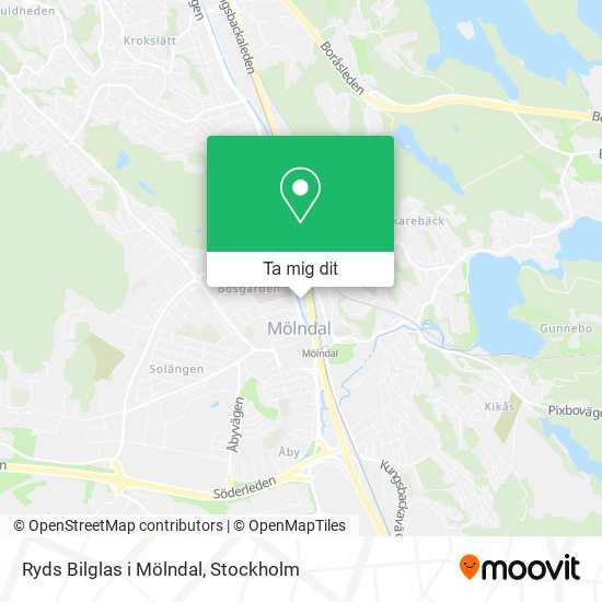 Ryds Bilglas i Mölndal karta