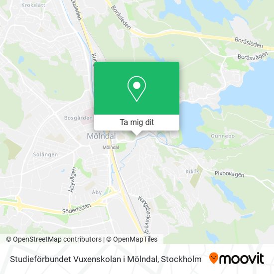 Studieförbundet Vuxenskolan i Mölndal karta