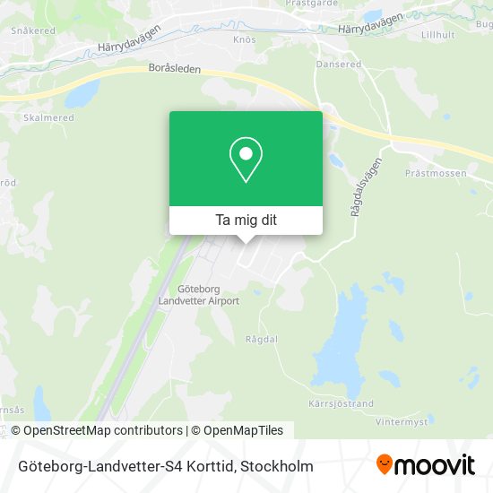 Göteborg-Landvetter-S4 Korttid karta