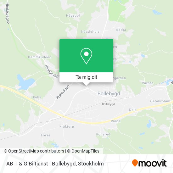 AB T & G Biltjänst i Bollebygd karta