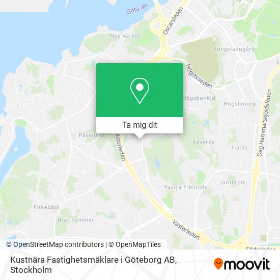 Kustnära Fastighetsmäklare i Göteborg AB karta