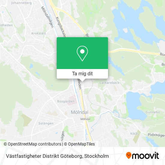 Västfastigheter Distrikt Göteborg karta