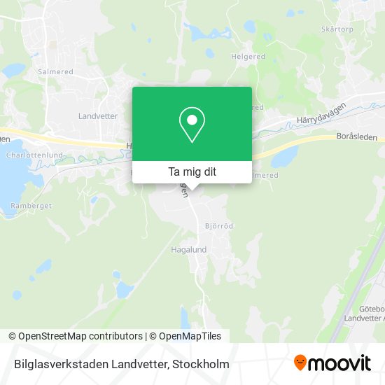 Bilglasverkstaden Landvetter karta