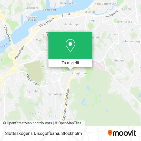 Slottsskogens Discgolfbana karta