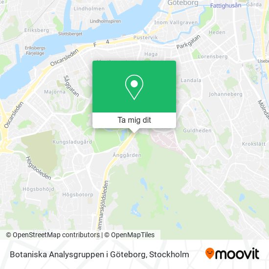 Botaniska Analysgruppen i Göteborg karta