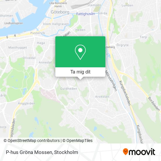 P-hus Gröna Mossen karta