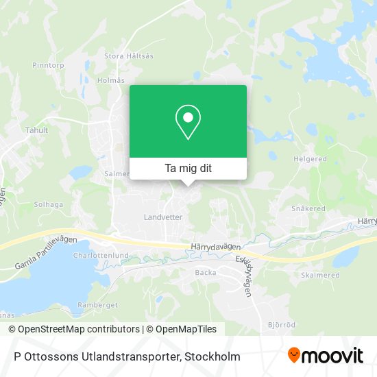 P Ottossons Utlandstransporter karta