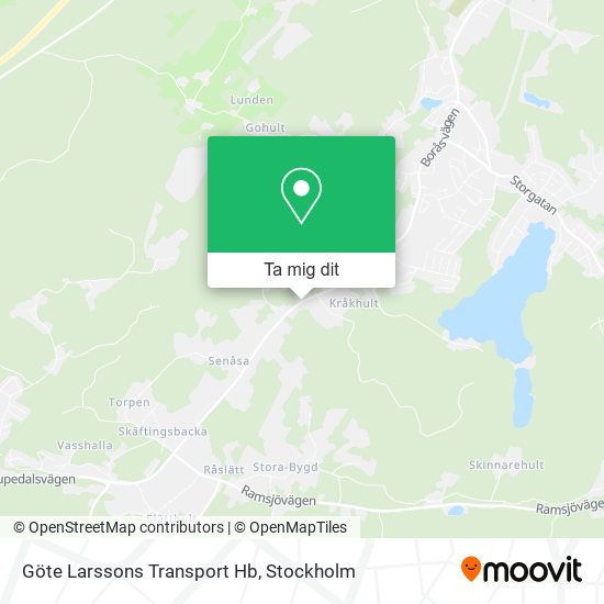 Göte Larssons Transport Hb karta