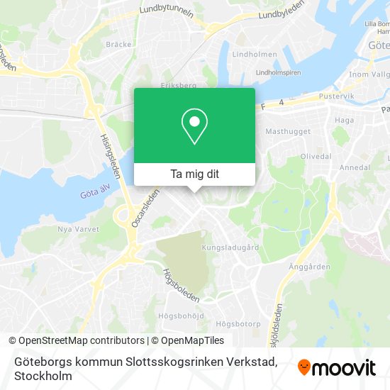 Göteborgs kommun Slottsskogsrinken Verkstad karta