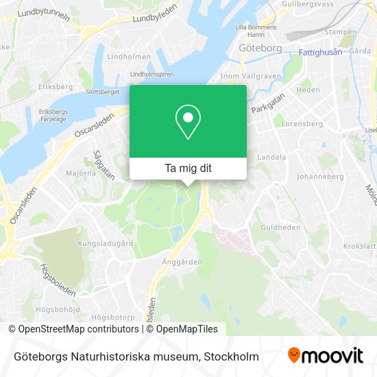 Göteborgs Naturhistoriska museum karta