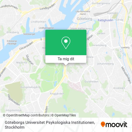Göteborgs Universitet Psykologiska Institutionen karta