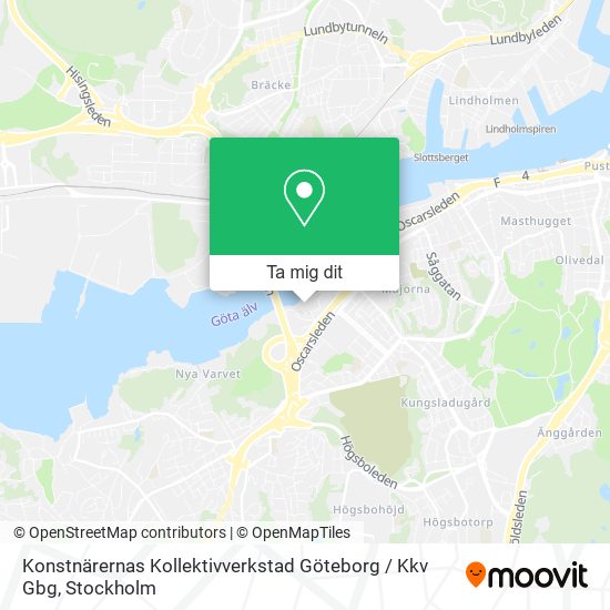 Konstnärernas Kollektivverkstad Göteborg / Kkv Gbg karta