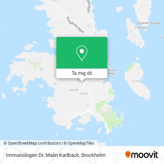 Immunologen Dr. Malin Karlbäck karta