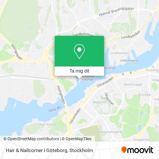 Hair & Nailcorner i Göteborg karta