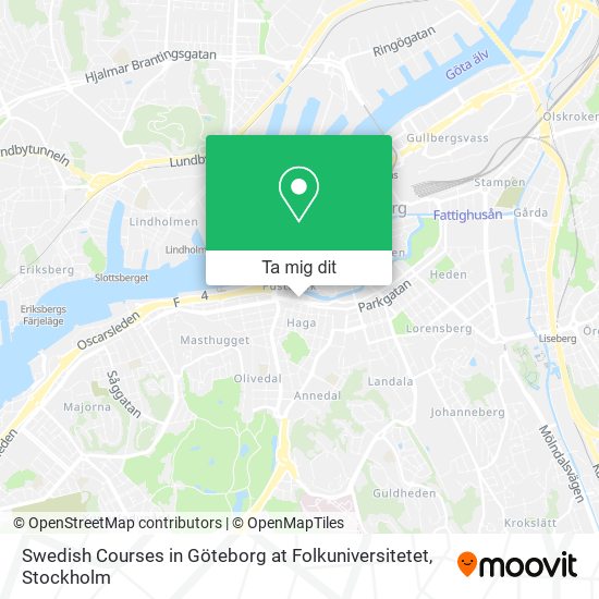 Swedish Courses in Göteborg at Folkuniversitetet karta