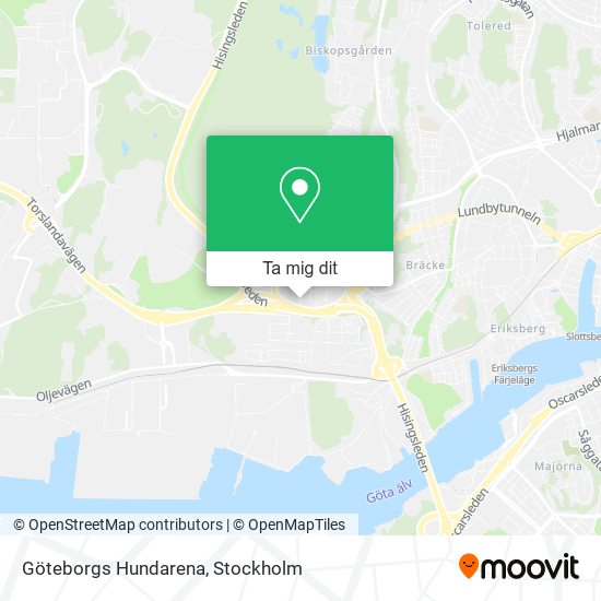 Göteborgs Hundarena karta