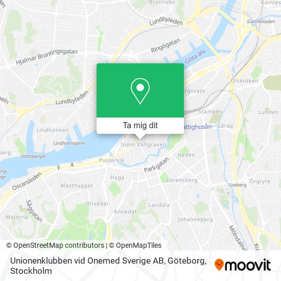 Unionenklubben vid Onemed Sverige AB, Göteborg karta