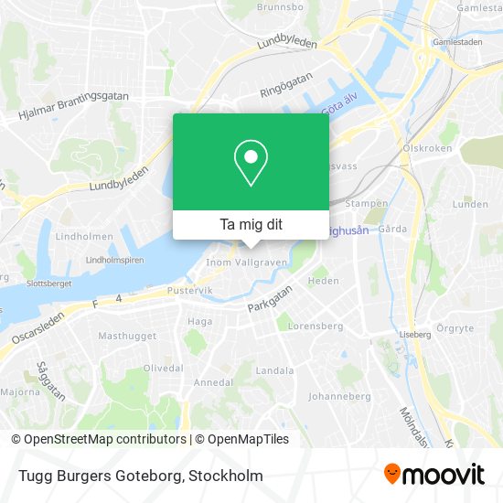 Tugg Burgers Goteborg karta