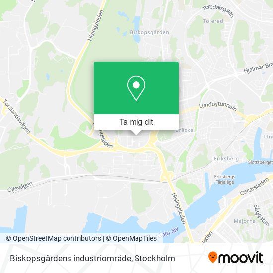 Biskopsgårdens industriområde karta