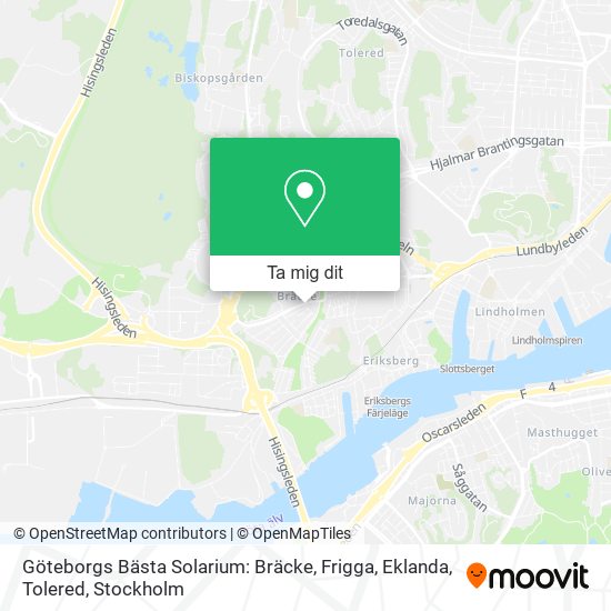 Göteborgs Bästa Solarium: Bräcke, Frigga, Eklanda, Tolered karta