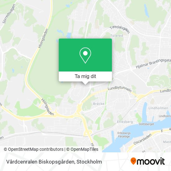 Vårdcenralen Biskopsgården karta