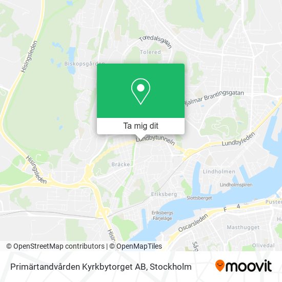 Primärtandvården Kyrkbytorget AB karta