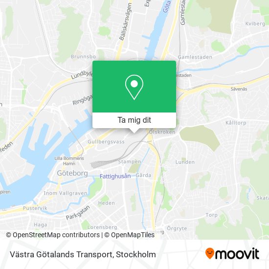 Västra Götalands Transport karta