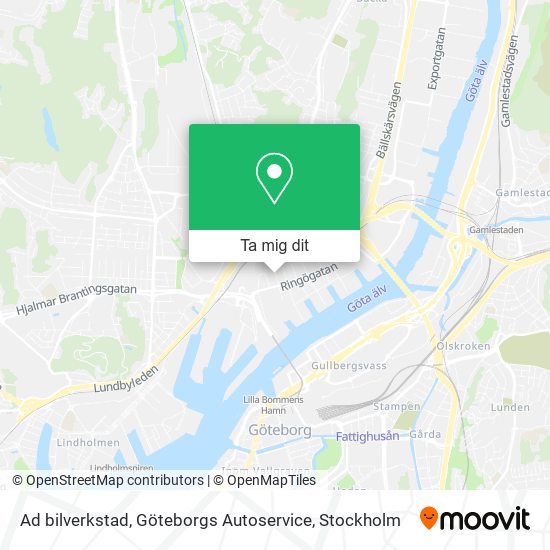 Ad bilverkstad, Göteborgs Autoservice karta