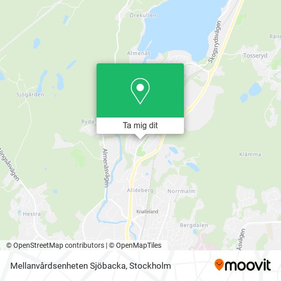 Mellanvårdsenheten Sjöbacka karta