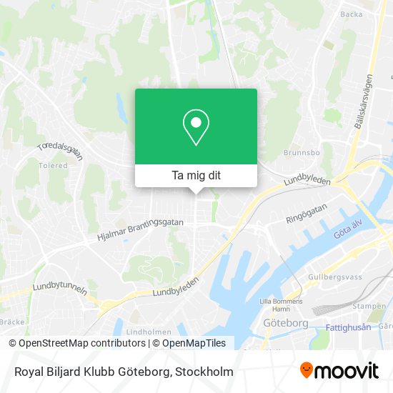 Royal Biljard Klubb Göteborg karta