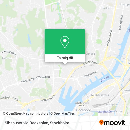 Sibahuset vid Backaplan karta