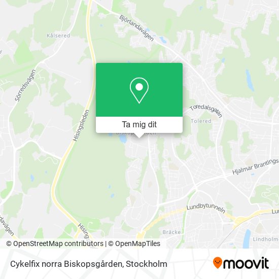 Cykelfix norra Biskopsgården karta