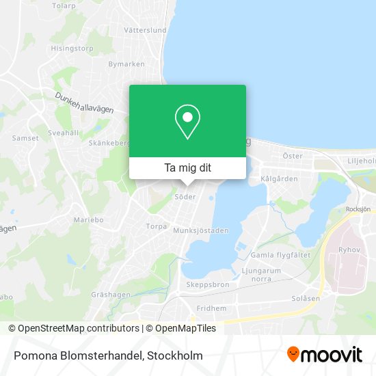 Pomona Blomsterhandel karta