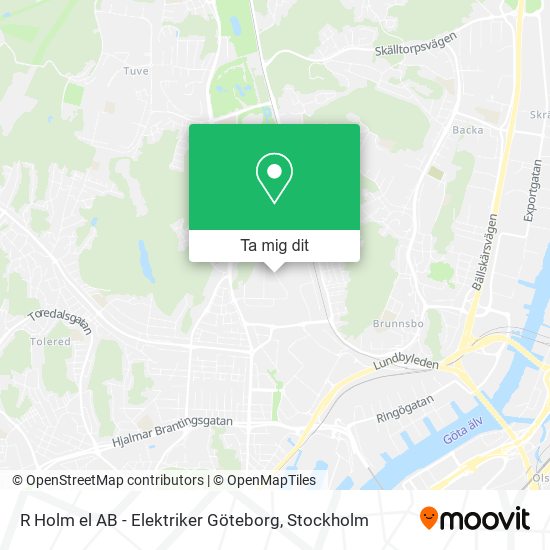 R Holm el AB - Elektriker Göteborg karta