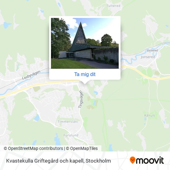 Kvastekulla Griftegård och kapell karta