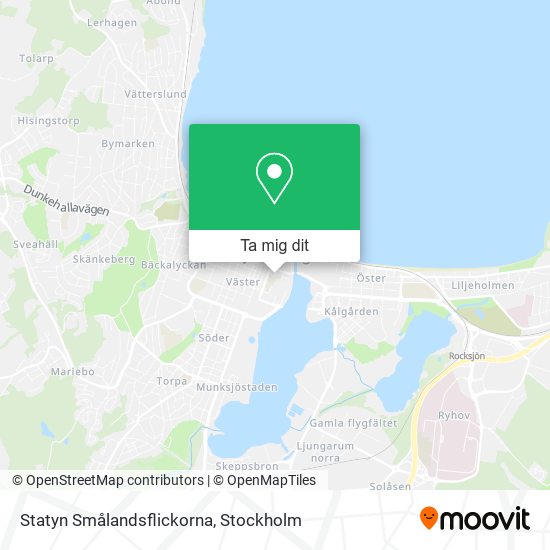 Statyn Smålandsflickorna karta