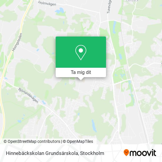 Hinnebäckskolan Grundsärskola karta