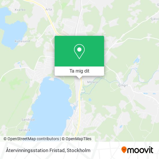 Återvinningsstation Fristad karta