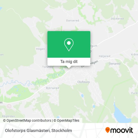 Olofstorps Glasmästeri karta