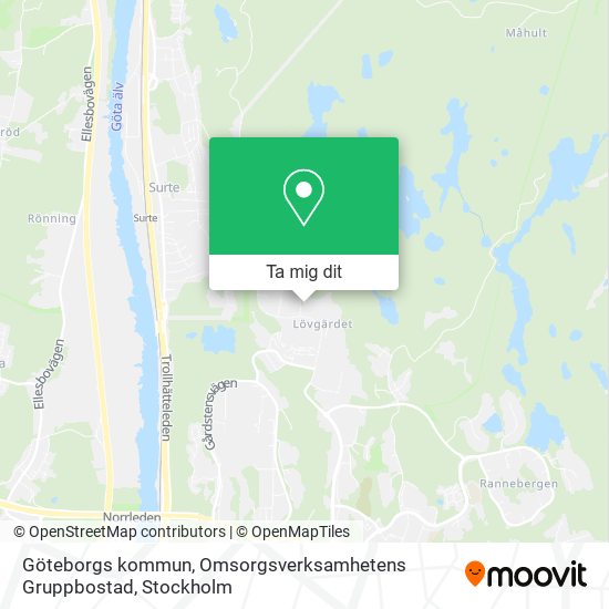 Göteborgs kommun, Omsorgsverksamhetens Gruppbostad karta