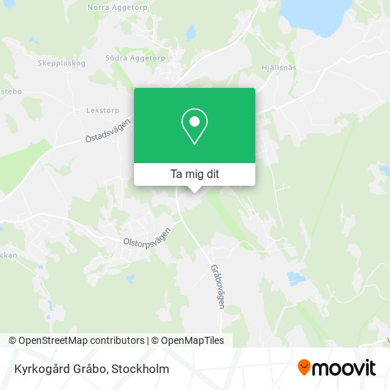 Kyrkogård Gråbo karta