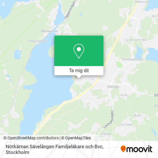 Nötkärnan Sävelången Familjeläkare och Bvc karta