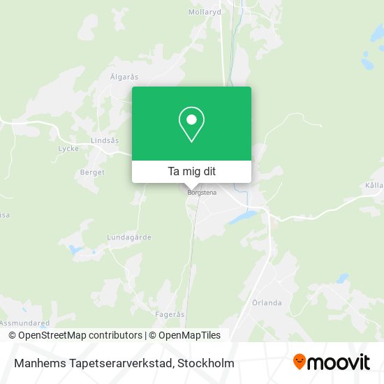 Manhems Tapetserarverkstad karta